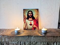 Sacred Heart of Jesus, Home Altar Canvas Home Altar Image, Devotional Print, Faith Inspiration, Catholic Devotion, Treasured Gift, Artwork