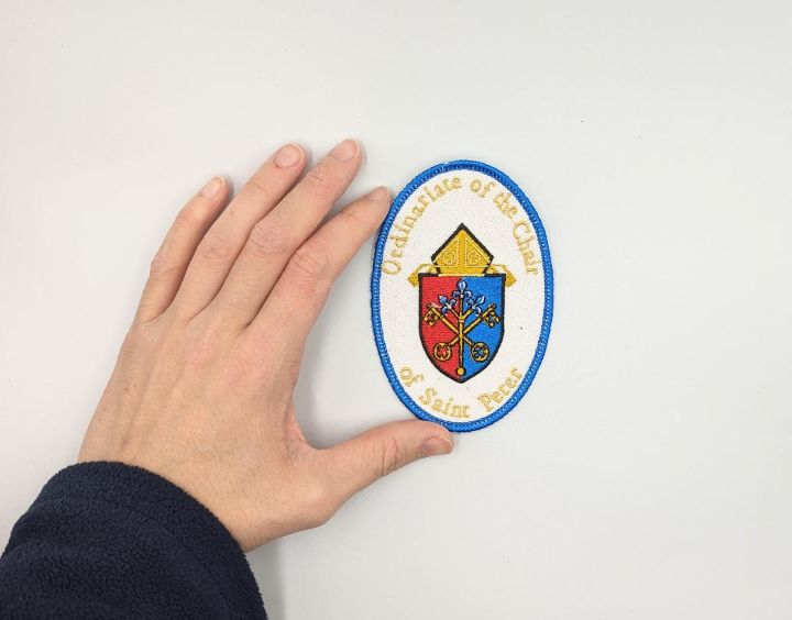 Ordinariate USA badge, religious patch, iron on badge, sew on, embroidered badge, embroidered patch, pilgrimage, United States, Canada