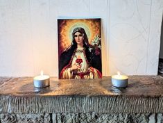 Our Lady of Sorrows, Home Altar, Canvas Image, Devotional Décor, Venerated Mary, Spiritual Artwork, Rosary Image, Catholic, Virgin Mary
