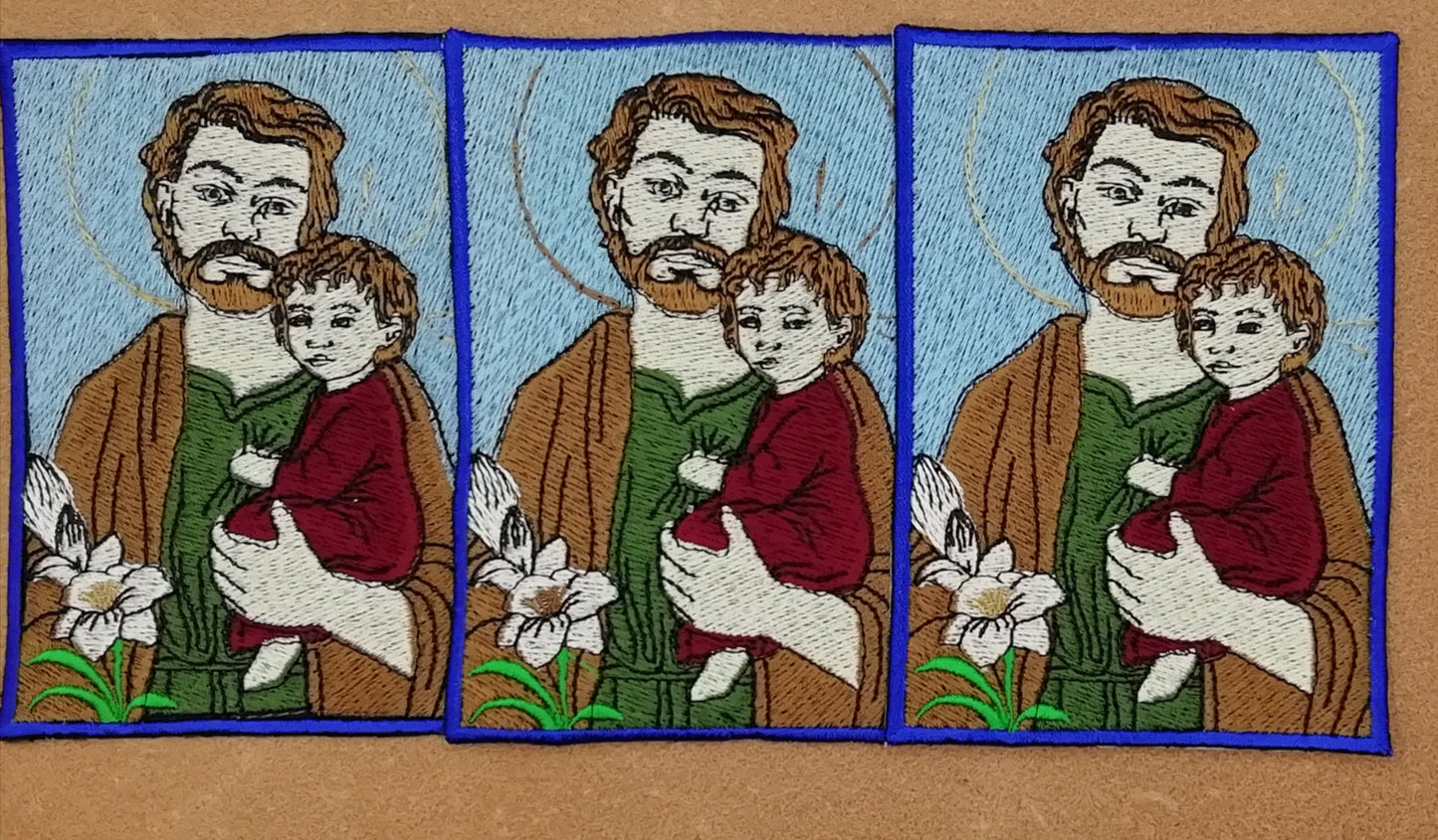 St Joseph, patch, Saint Joseph badge, embroidery, Catholic, Jesus, Catholic gift, saint gift, baptism gift, catholic saints, stocking