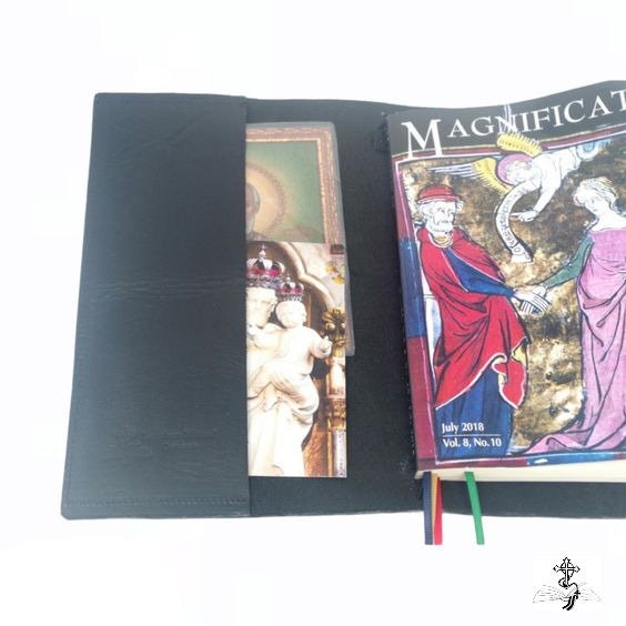 Magnificat/Benedictus book cover, Leather book cover, magnificat cover, catholic gift, prayer book cover, book cover, catholic, handmade