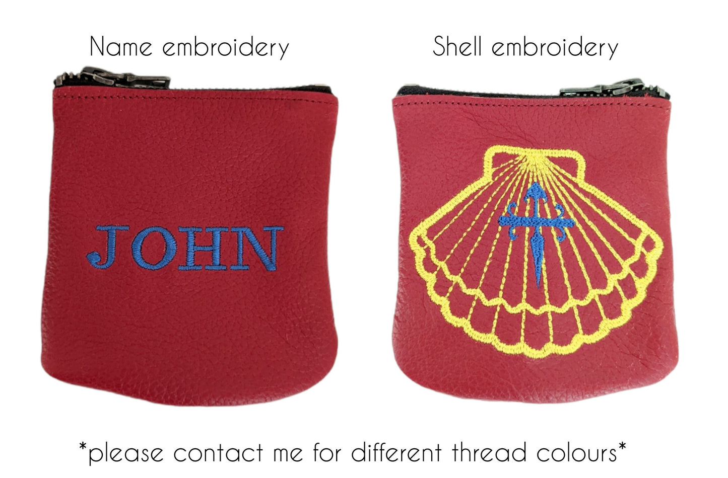 Large rosary pouch, Way of St James, real leather purse, Camino de Santiago, Pilgrim shell, St James cross, personalised leather, The Rosary