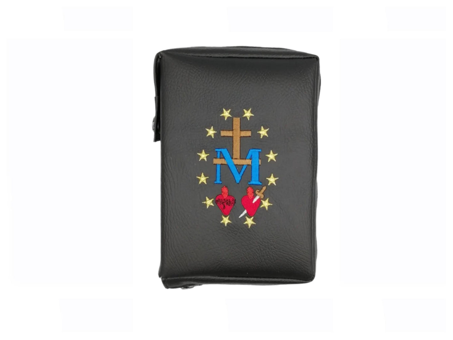 Zipped embroidered leather missal cover, book pouch, bible cover, bookworm book protector, breviary embroidered cover, personalised gift