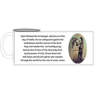 St Michael Archangel,  Prayer to St Michael, Catholic Mug, Catholic gift, Stocking stuffer, Baptism, Holy Communion, Confirmation, Present