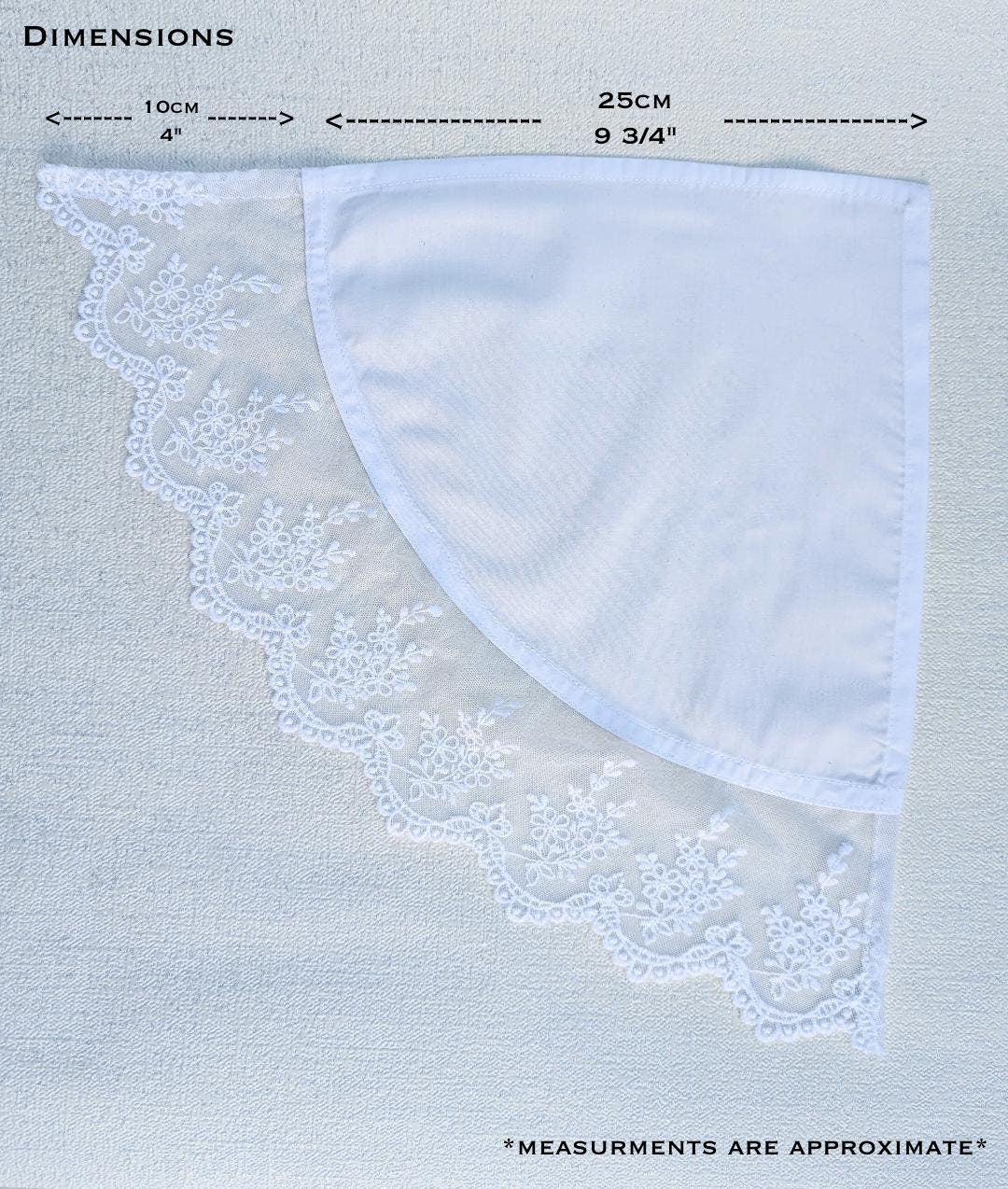 Corner shelf cloth, Altar cloth, Polcotton with lace edging