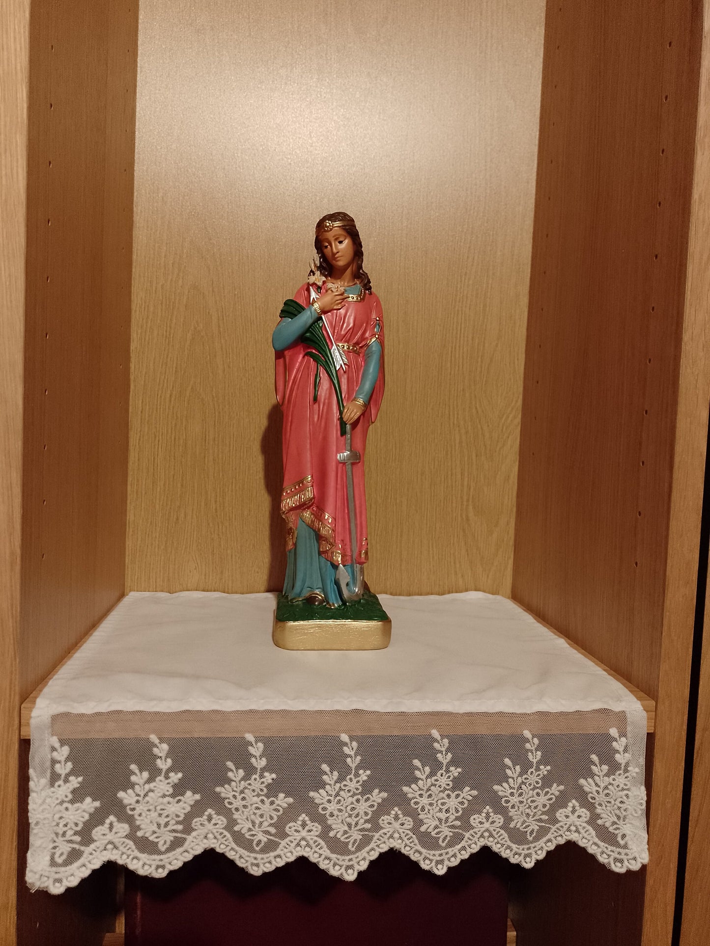 Altar cloth, Polcotton with lace edging