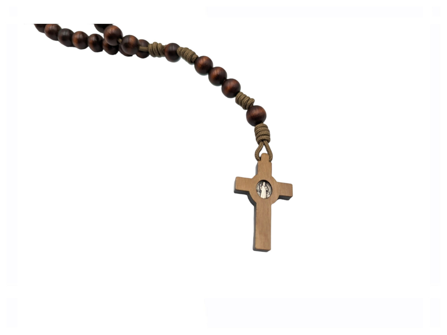 Paracord wooden beaded Rosary, Catholic Rosary, Spiritual weapon, 2mm paracord, Knotted Rosary, Unbreakable, Rosario, Decades of the rosary