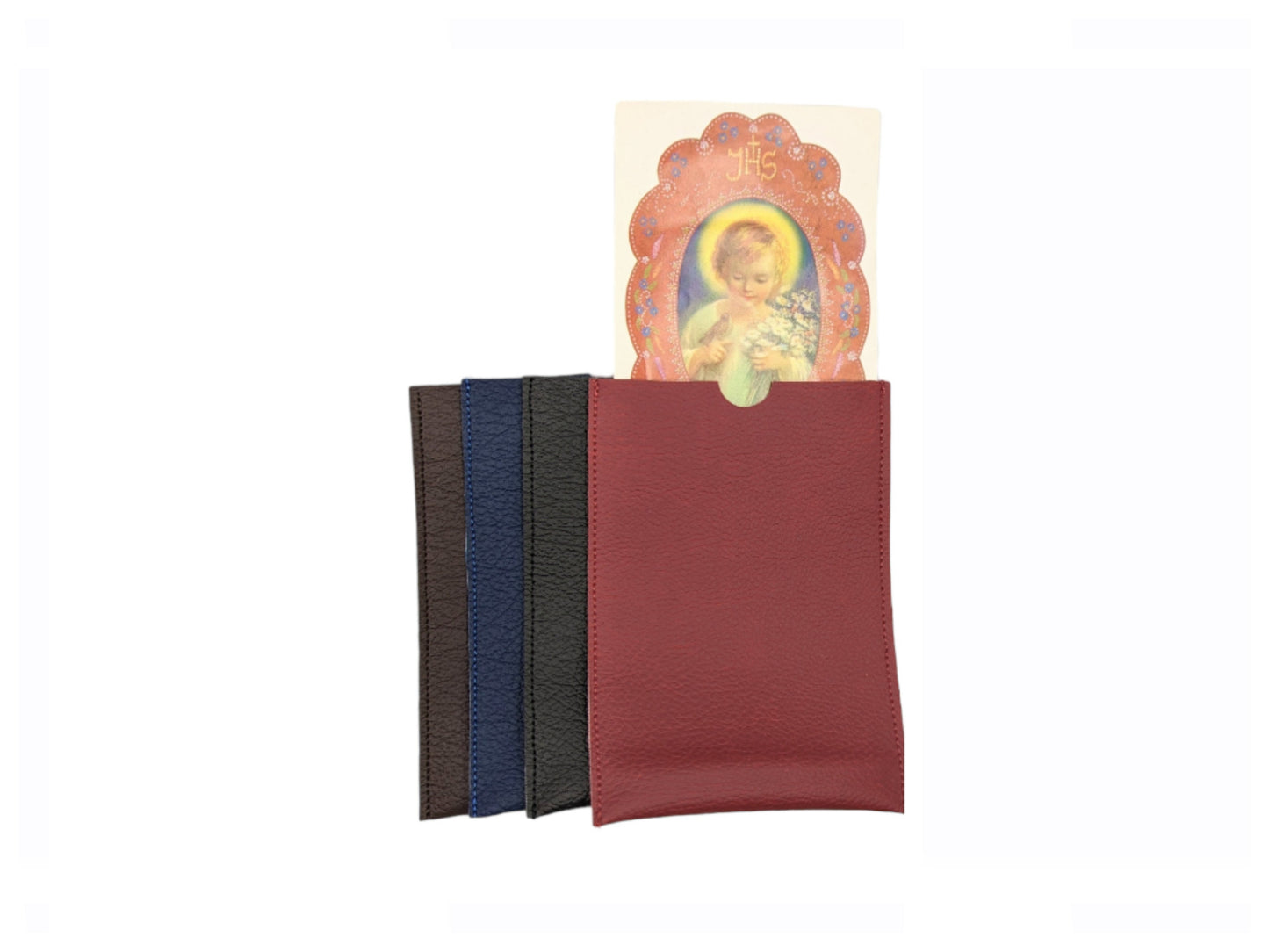 Individual Holy Card Pocket, leatherette, leatherette book case, custom card holder, journal wrap pocket, bible, spiritual reading