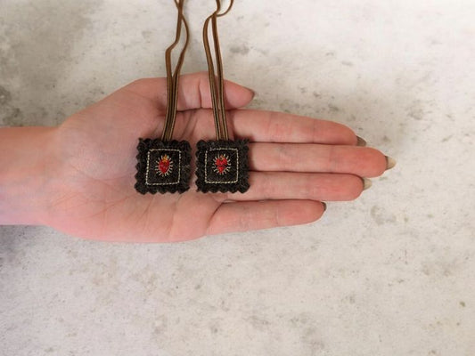 Tiny Brown Scapular | Mini Wool Scapular | Our Lady of Mount Carmel | Small Catholic Gift | Immaculate Heart of Mary | Scared Heart of Jesus