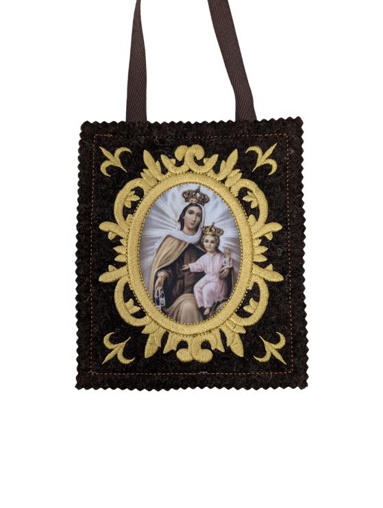remium Ceremonial Brown Wool Scapular of Our Lady of Mount Carmel | Catholic Devotional