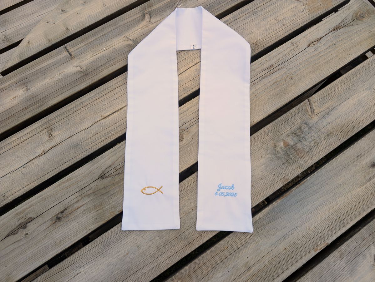 Personalised Adult Baptism Stole | Embroidered Baptism Keepsake