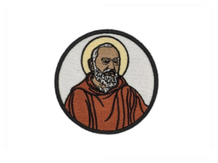 Padre Pio, St Padre Pio, St Pio, Badge for rucksack, Pilgrim Patch, Iron on, Sew on, Capuchin friar, Francesco Forgione, Father Pius, Mystic