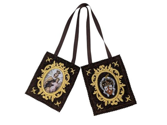 remium Ceremonial Brown Wool Scapular of Our Lady of Mount Carmel | Catholic Devotional