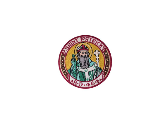 St Patrick Embroidered Iron-On Patch | Irish Catholic Saint Badge | Apostle of Ireland