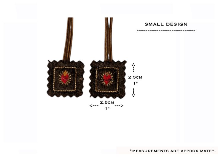 Tiny Brown Scapular | Mini Wool Scapular | Our Lady of Mount Carmel | Small Catholic Gift | Immaculate Heart of Mary | Scared Heart of Jesus