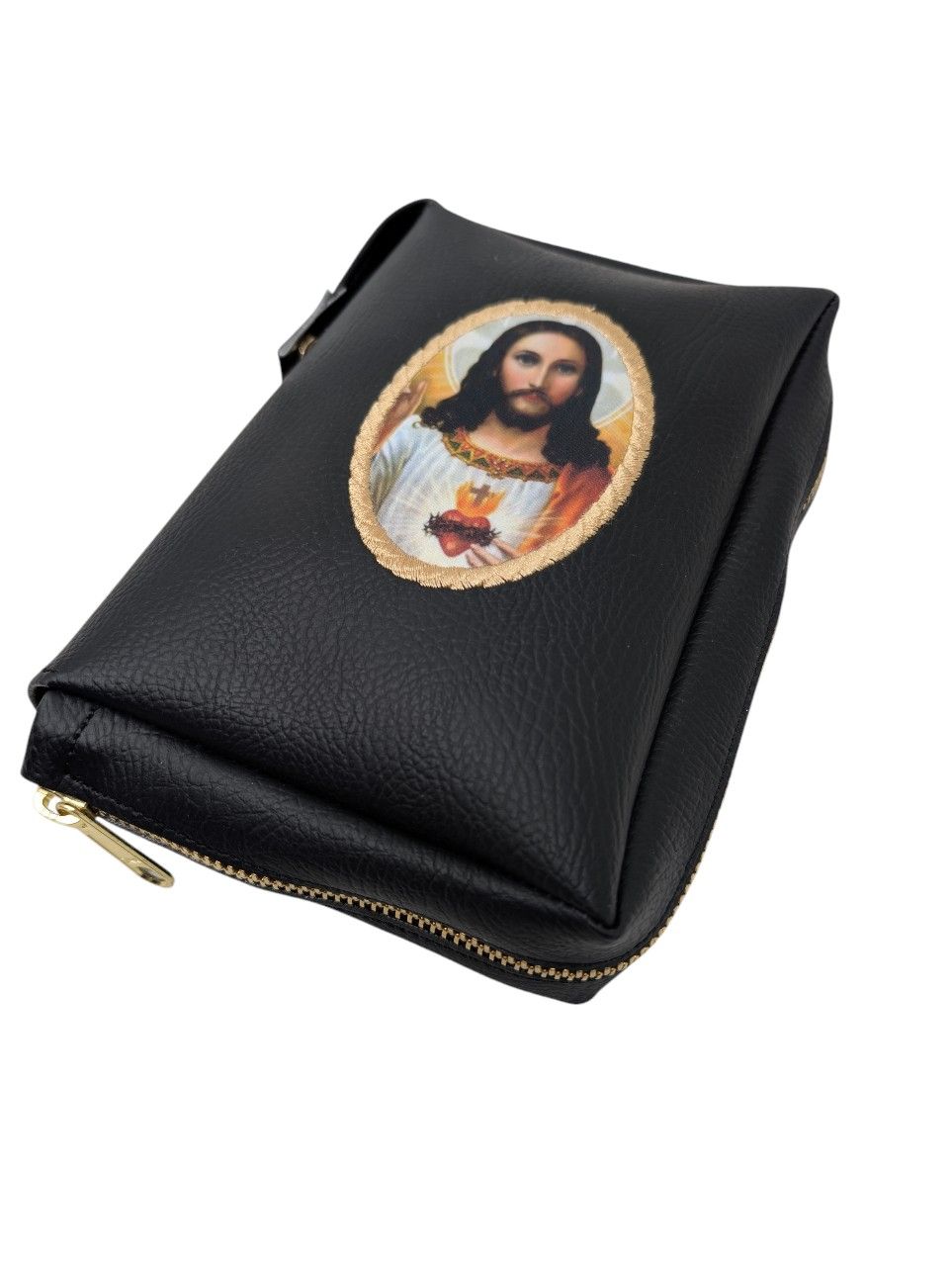 Medallion Leatherette Missal Cover | Personalized Catholic Book Cover | Zipped Embroidered Missal Cover | Sacred Heart & Marian Designs