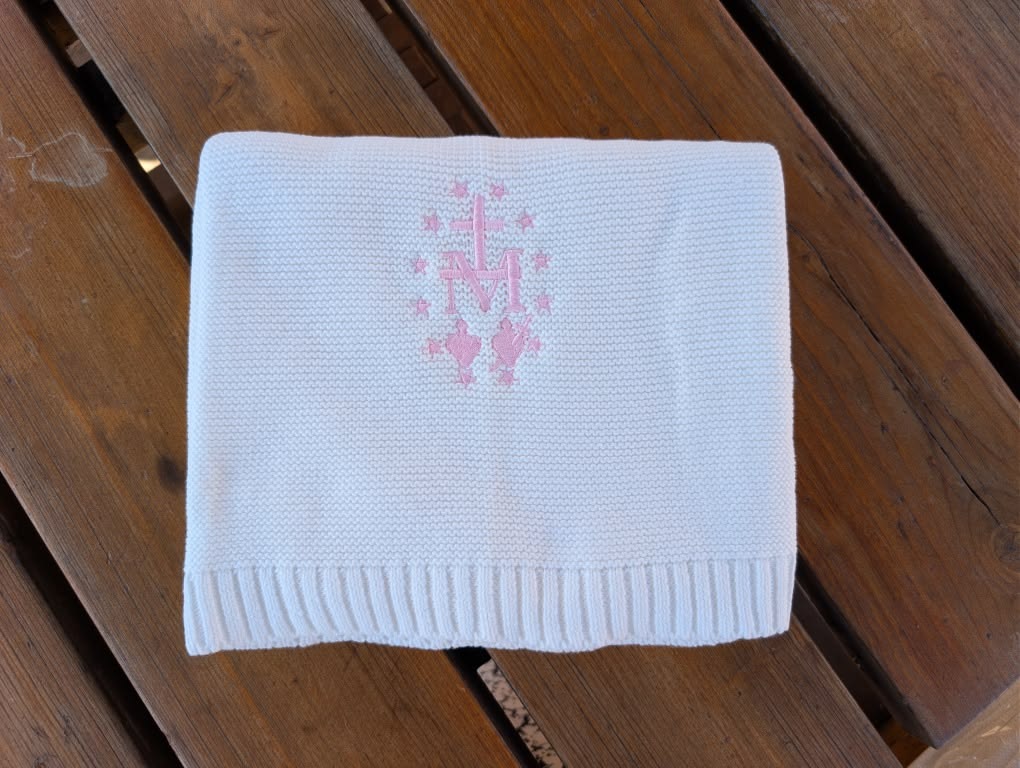 Catholic Baby Blanket | St Benedict or Miraculous Medal Gift