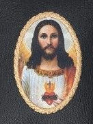 Medallion Leatherette Missal Cover | Personalized Catholic Book Cover | Zipped Embroidered Missal Cover | Sacred Heart & Marian Designs