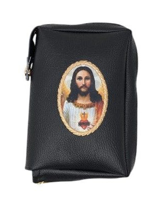 Medallion Leatherette Missal Cover | Personalized Catholic Book Cover | Zipped Embroidered Missal Cover | Sacred Heart & Marian Designs