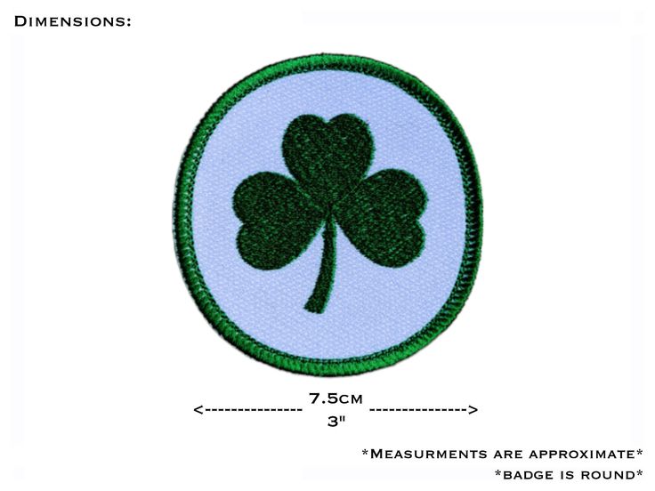 Shamrock Badge, Irish Symbol, Sew on, Iron on, St. Patrick's Day, Embroidered Patch, Vibrant Green, Backpack Accessory, Denim Jacket, Luck