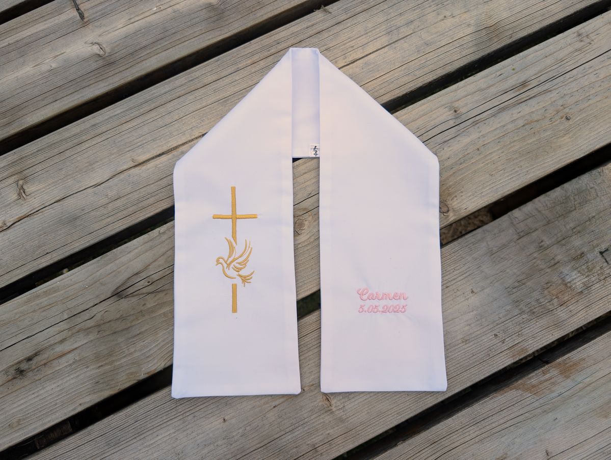 Personalised Adult Baptism Stole | Embroidered Baptism Keepsake