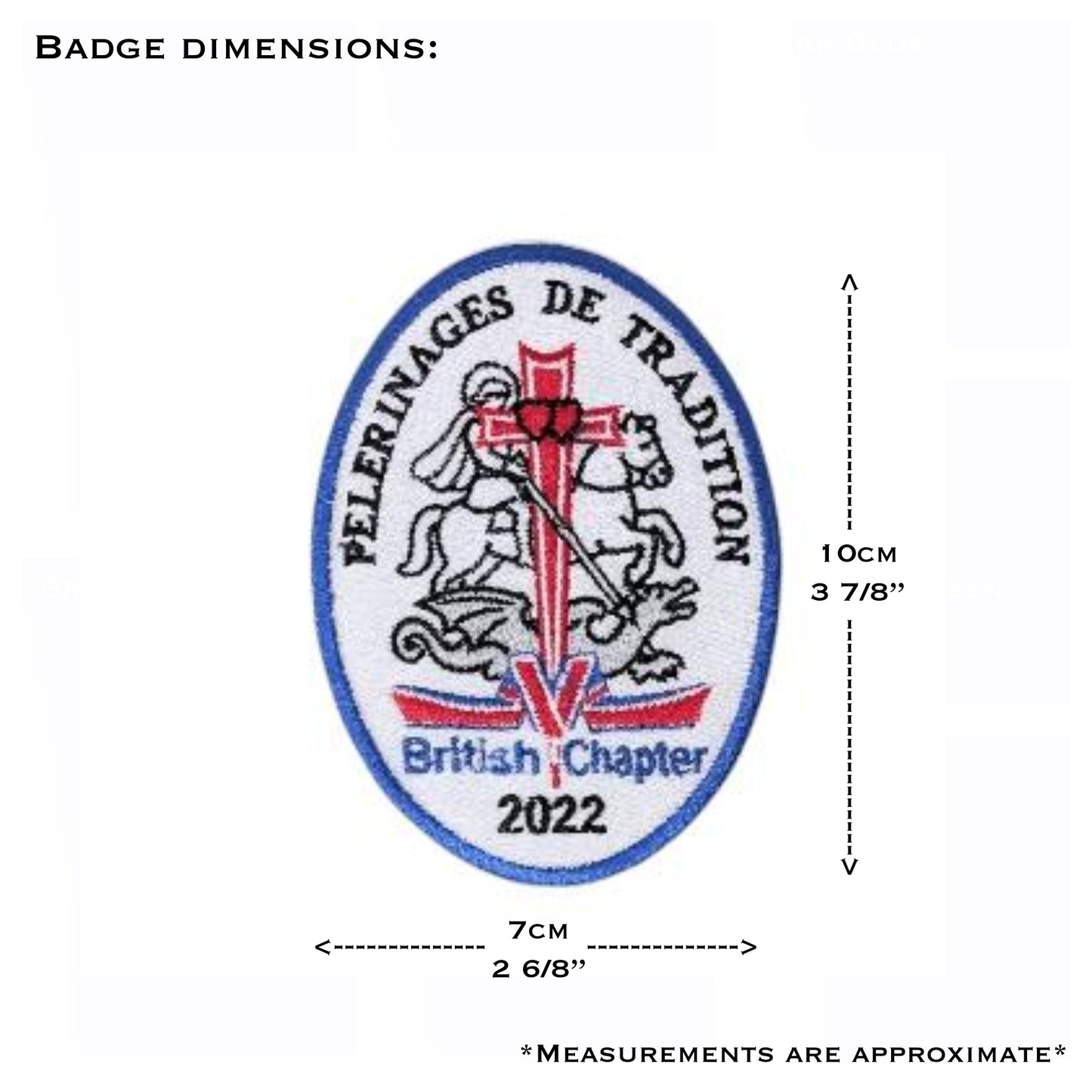 Personalised Chartres Pilgrimage Badge | British Chapter Embroidered Patch