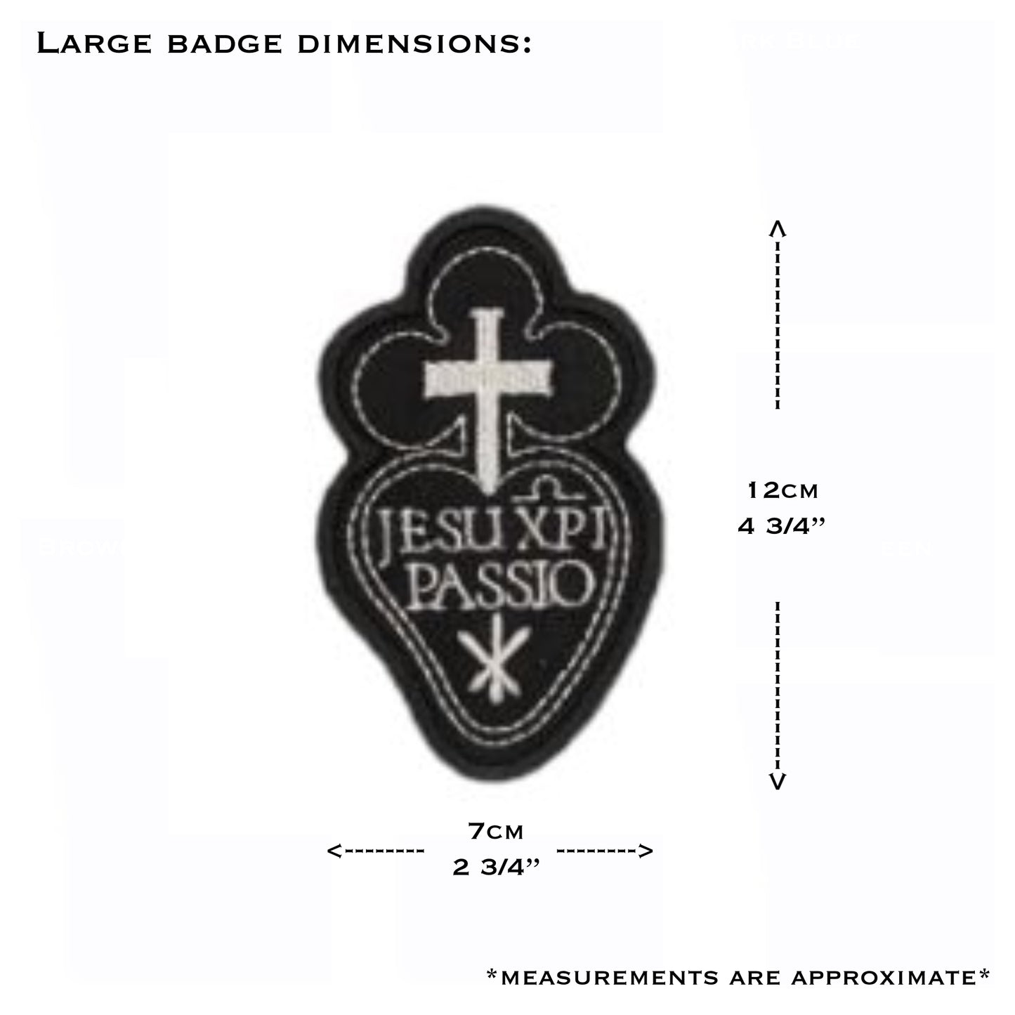 Passionists Sacred Heart Embroidered Iron-On Patch | Catholic Religious Badge | Small & Large