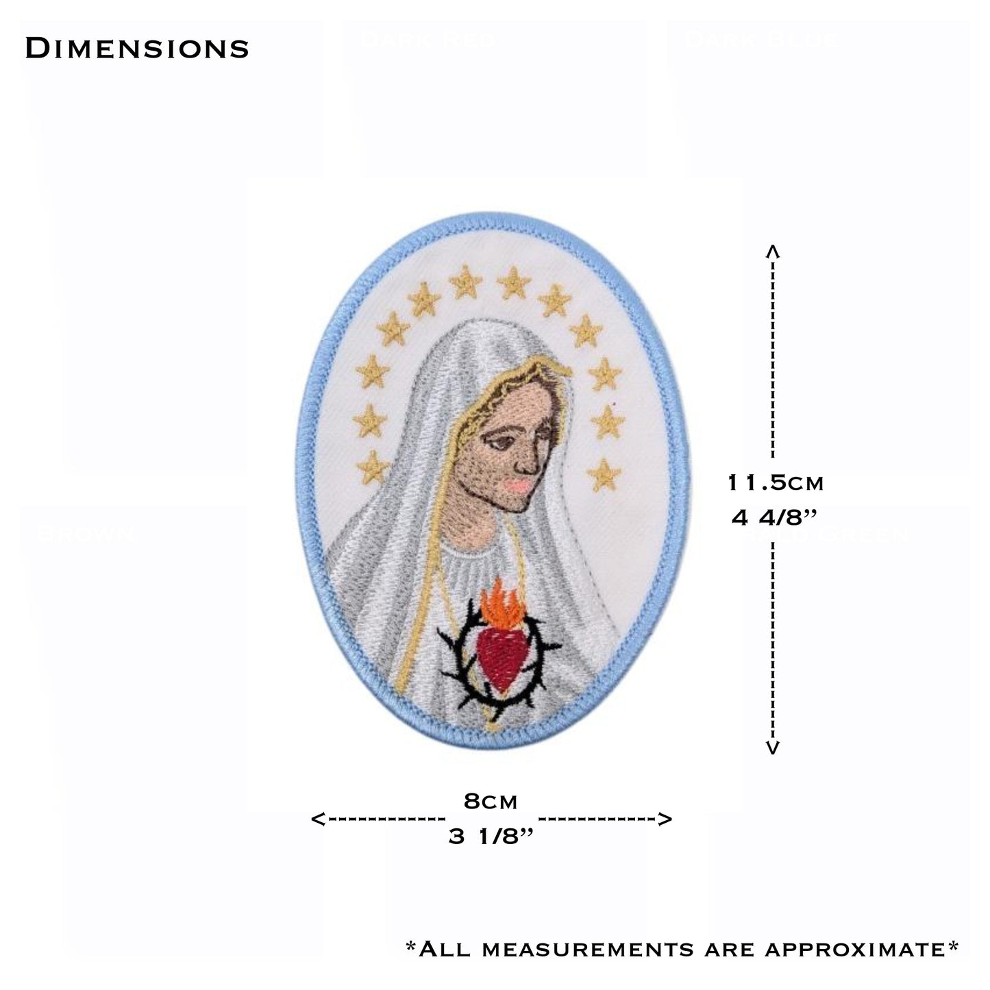 Our Lady of Lourdes Embroidered Patch | Iron-On Catholic Marian Badge | Pilgrimage Religious Applique