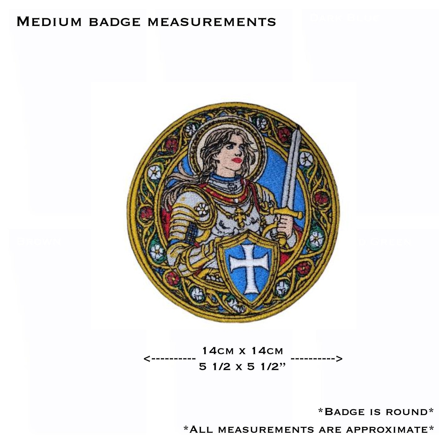 St Joan of Arc Embroidered Iron-On Patch | Catholic Saint Badge | Patron Saint of France