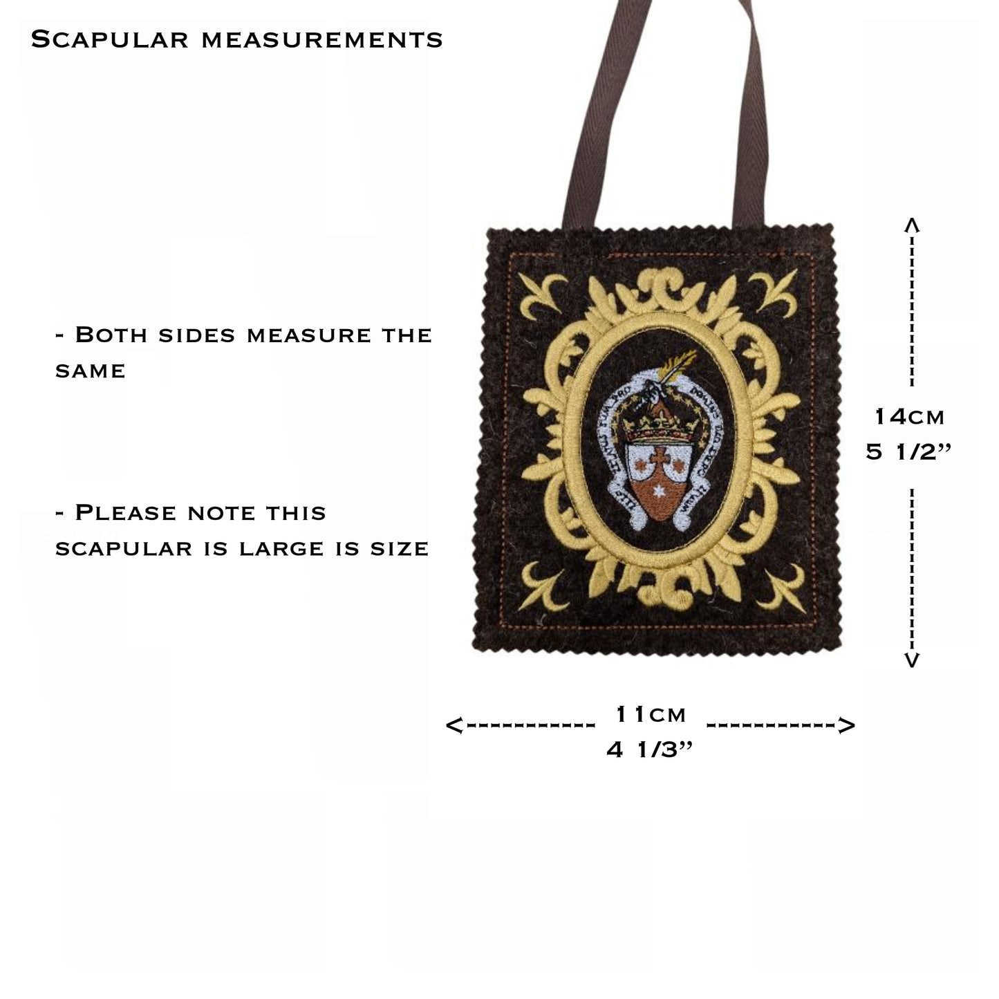 remium Ceremonial Brown Wool Scapular of Our Lady of Mount Carmel | Catholic Devotional