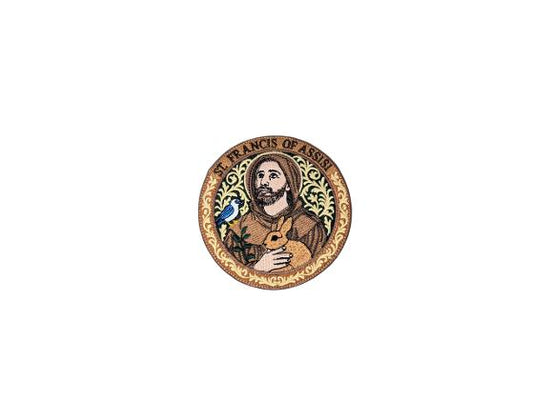 St Francis of Assisi Embroidered Iron-On Patch | Catholic Saint Badge | Patron Saint of Animals