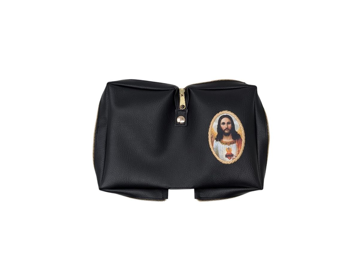 Medallion Leatherette Missal Cover | Personalized Catholic Book Cover | Zipped Embroidered Missal Cover | Sacred Heart & Marian Designs