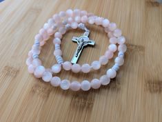 Pink Paracord Rosary, Rugged Rosary, Kids, Handmade, Catholic Baptism, Communion, Confirmation, Cord Rosary, St Benedict Crucifix