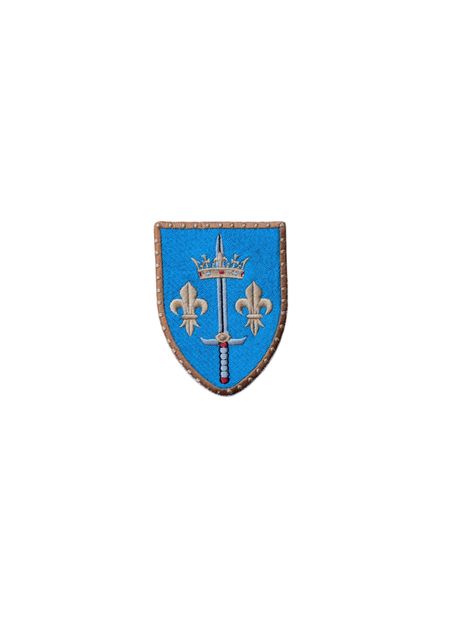 St Joan of Arc, religious patch, iron on badge, sew on, embroidered patch, pilgrimage, Coat of arms, Fleur de Lys, Patroness of France