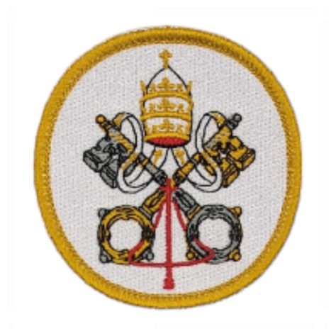 Vatican City Badge, pilgrim backpack patch, rucksack patch, Pilgrimage, outdoor adventure, nature trail, Keys of Simon Peter, Pope's emblem