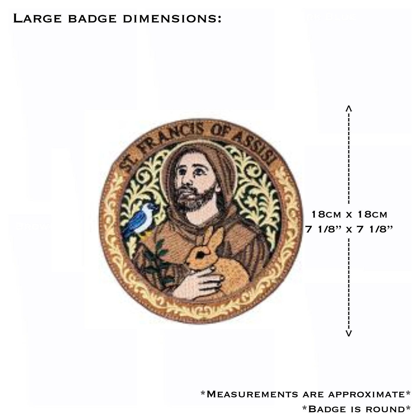 St Francis of Assisi Embroidered Iron-On Patch | Catholic Saint Badge | Patron Saint of Animals