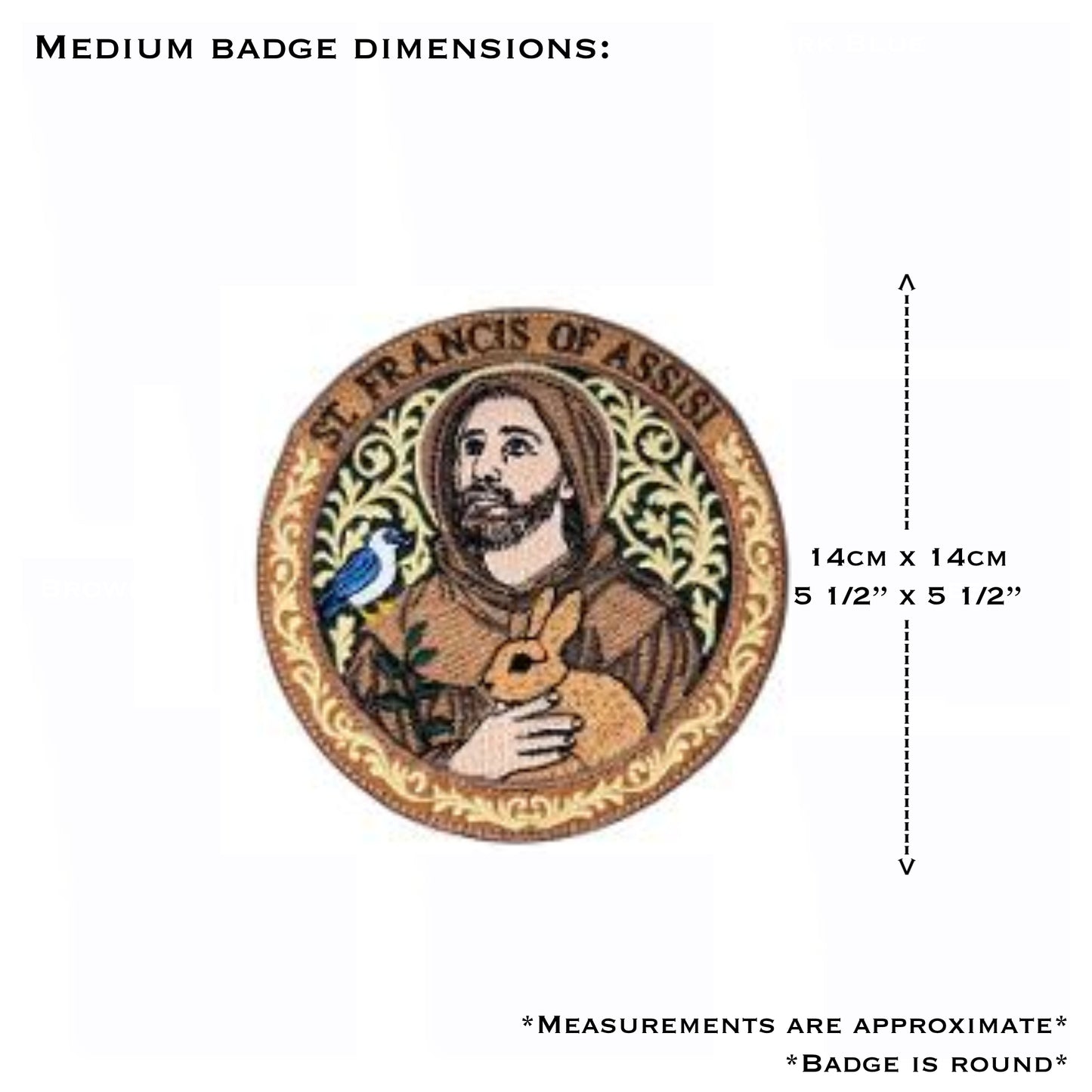 St Francis of Assisi Embroidered Iron-On Patch | Catholic Saint Badge | Patron Saint of Animals