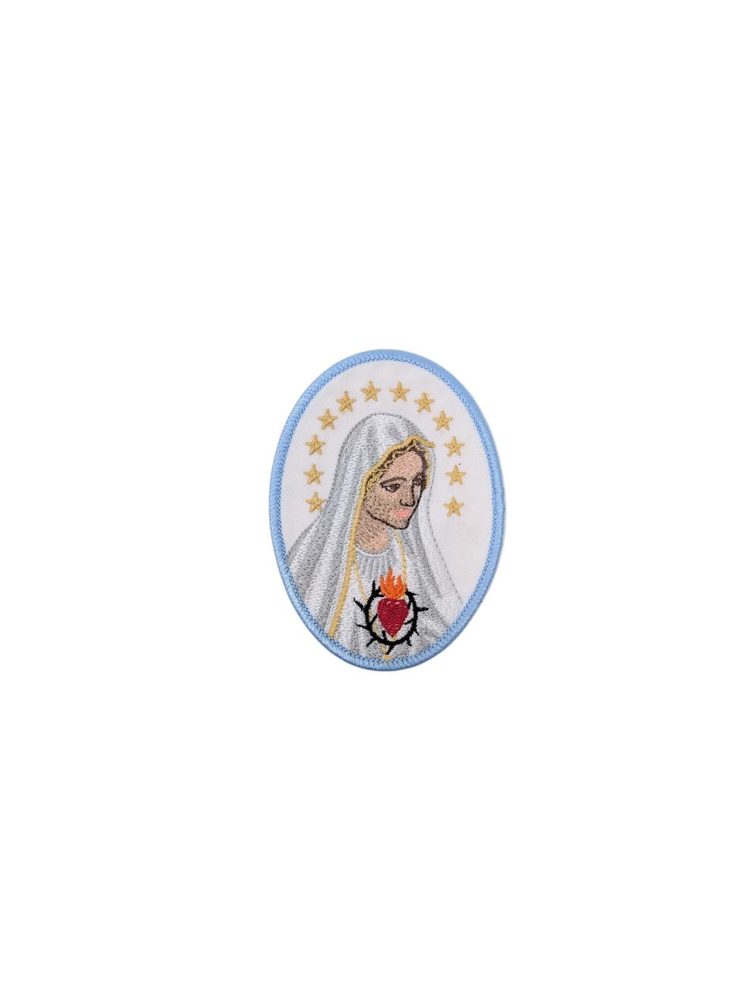 Our Lady of Lourdes Embroidered Patch | Iron-On Catholic Marian Badge | Pilgrimage Religious Applique