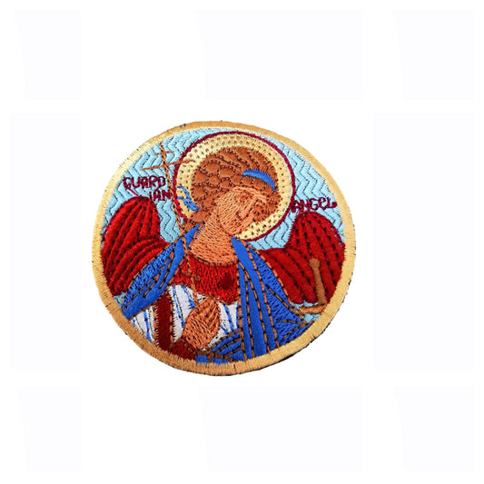 Guardian angel patch, angel icon badge, angel gift, angel wings, pilgrim backpack badge, camino rucksack, teen religious gift, protection