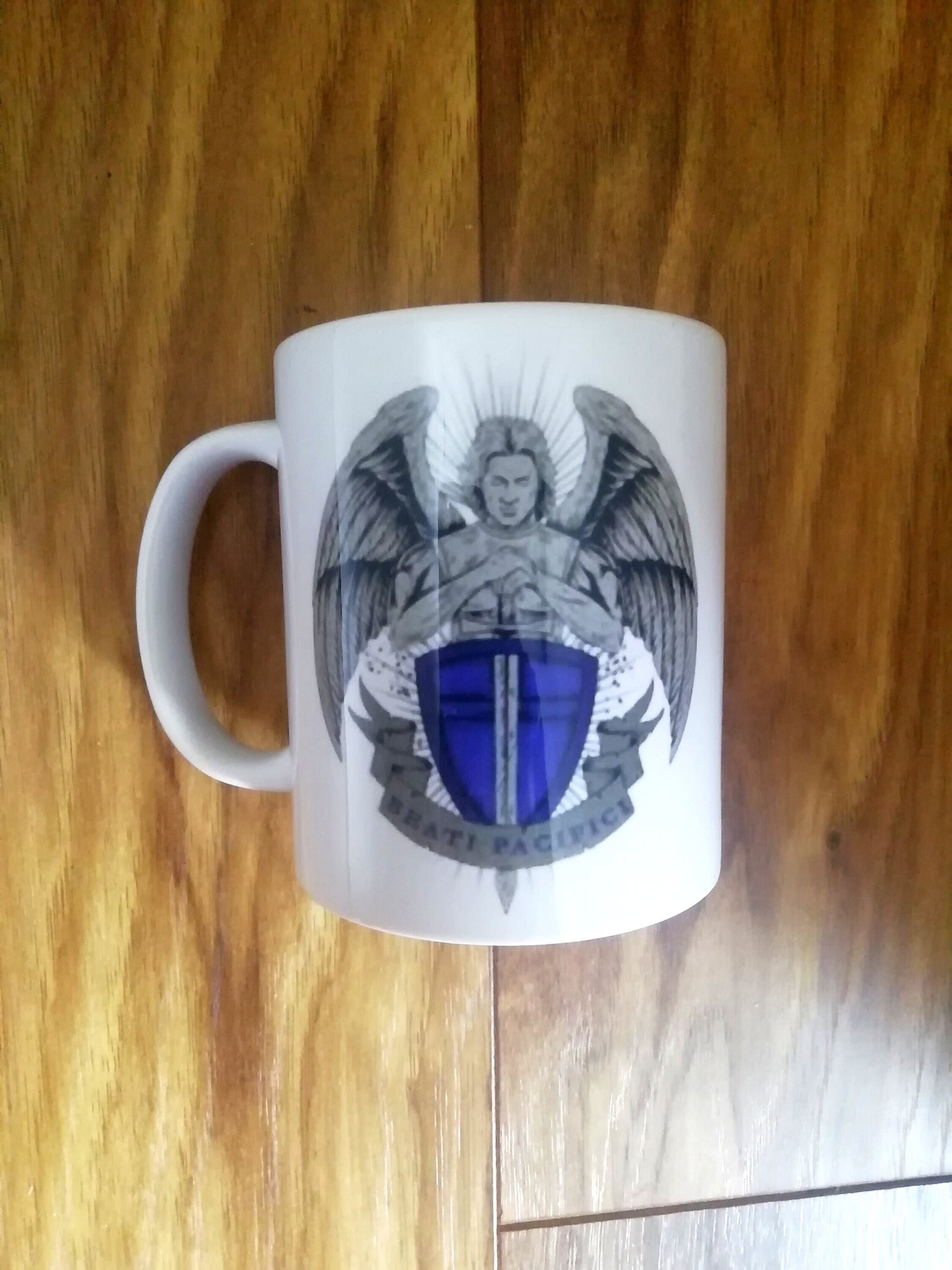 St Michael badge mug, Catholic Mug, Catholic gift, Stocking stuffer, Baptism, Holy Communion, Confirmation, Present