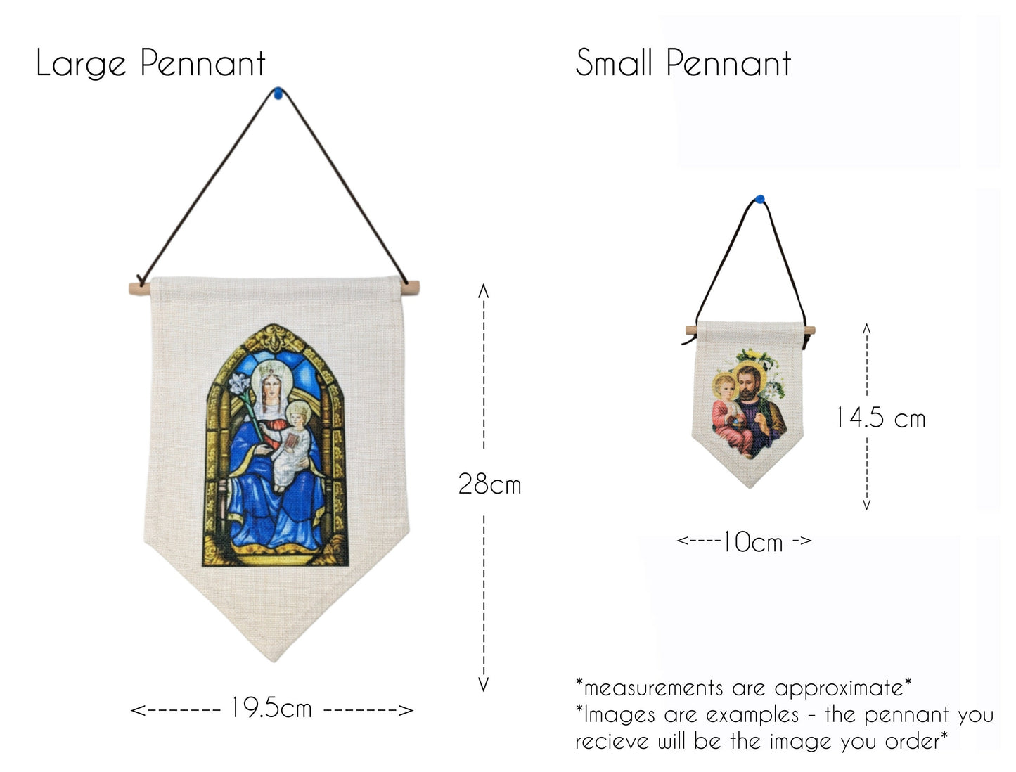 Sacred Heart of Jesus Pennant, Mini Banner, Catholic Religious Sacramental, Devotional, Pilgrimage, Rosary, Oratory Prayer, Prayer Corner