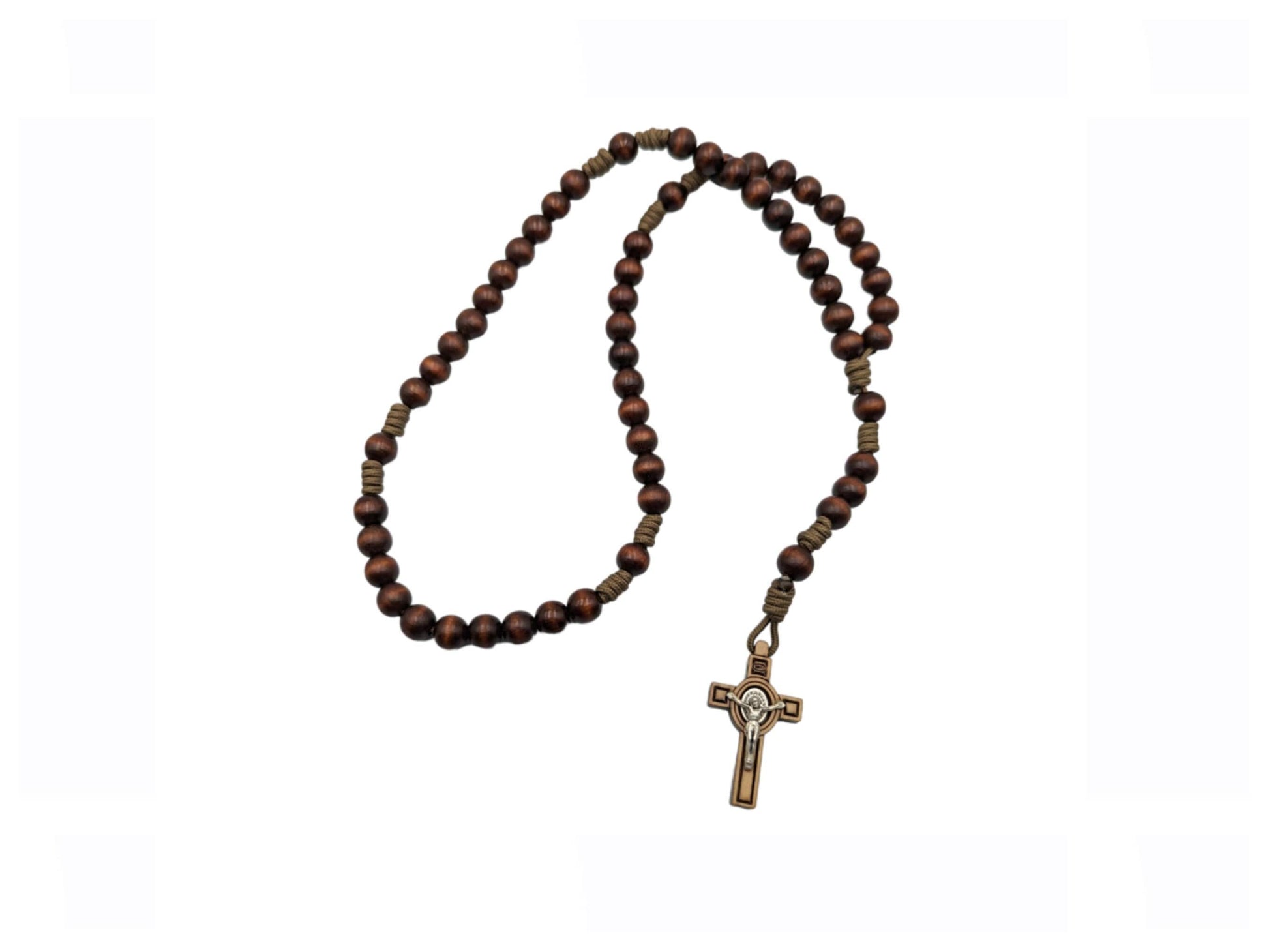 Paracord wooden beaded Rosary, Catholic Rosary, Spiritual weapon