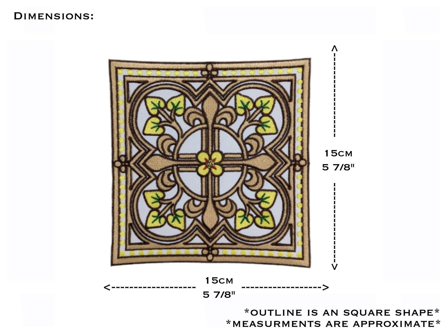 Pugin Inspired Orphrey, Our Lady, Iron on Patch, Vestment making, Embroidered Orphrey, Ecclesiastical vestment making, Augustus Pugin